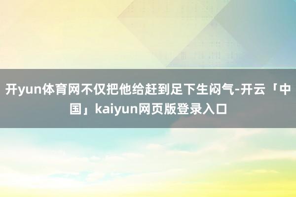 开yun体育网不仅把他给赶到足下生闷气-开云「中国」kaiyun网页版登录入口