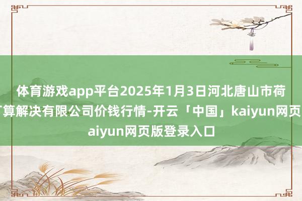 体育游戏app平台2025年1月3日河北唐山市荷花坑商场打算解决有限公司价钱行情-开云「中国」kaiyun网页版登录入口
