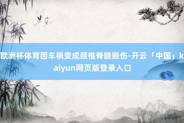 欧洲杯体育因车祸变成颈椎脊髓毁伤-开云「中国」kaiyun网页版登录入口