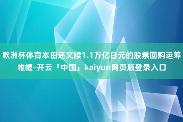 欧洲杯体育本田还文牍1.1万亿日元的股票回购运筹帷幄-开云「中国」kaiyun网页版登录入口