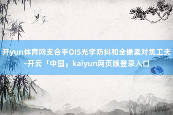 开yun体育网支合手OIS光学防抖和全像素对焦工夫-开云「中国」kaiyun网页版登录入口