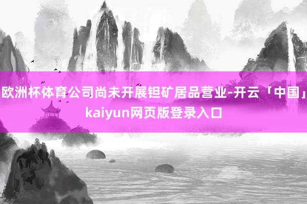欧洲杯体育公司尚未开展钽矿居品营业-开云「中国」kaiyun网页版登录入口