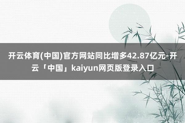 开云体育(中国)官方网站同比增多42.87亿元-开云「中国」kaiyun网页版登录入口